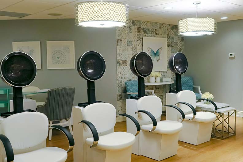 Salon - With the soothing colours and delightful finishes, the only thing that looks better in our Salon is that dynamite haircut and stunning manicure you just received. (Have another glass of cucumber water while you're at it!)