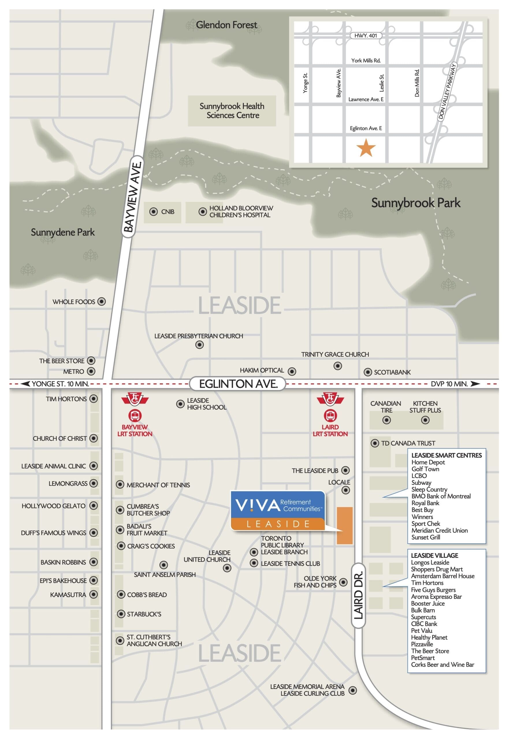 Leaside Area Map