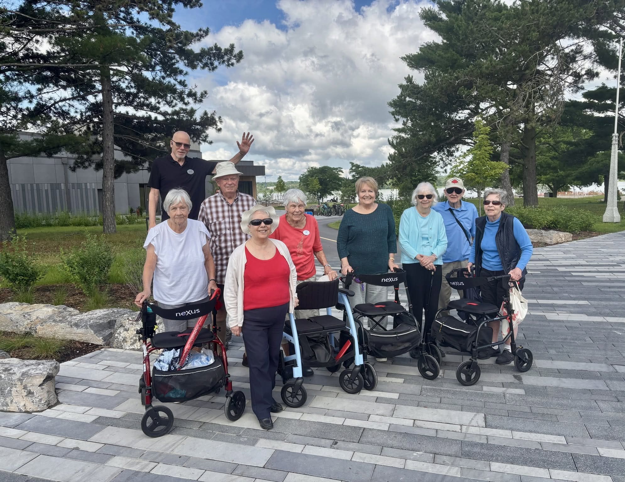 An elderly people on the walk.