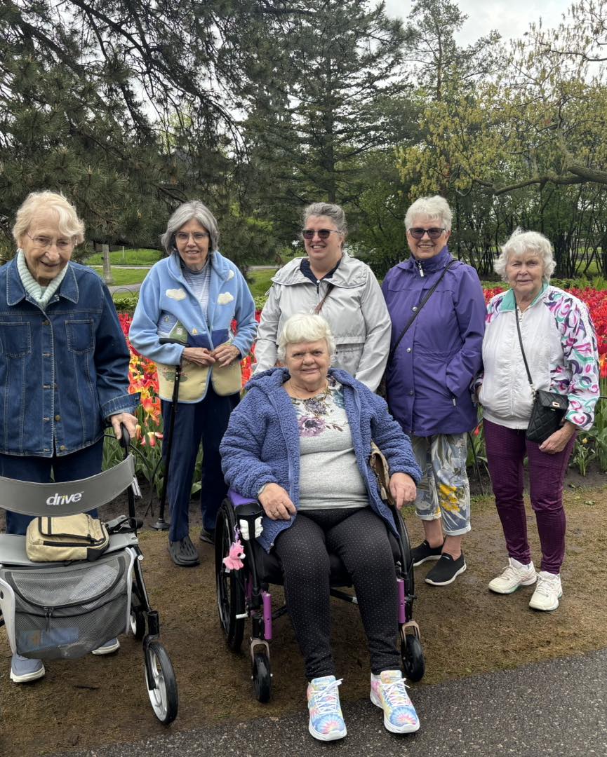 An elderly people on the walk.