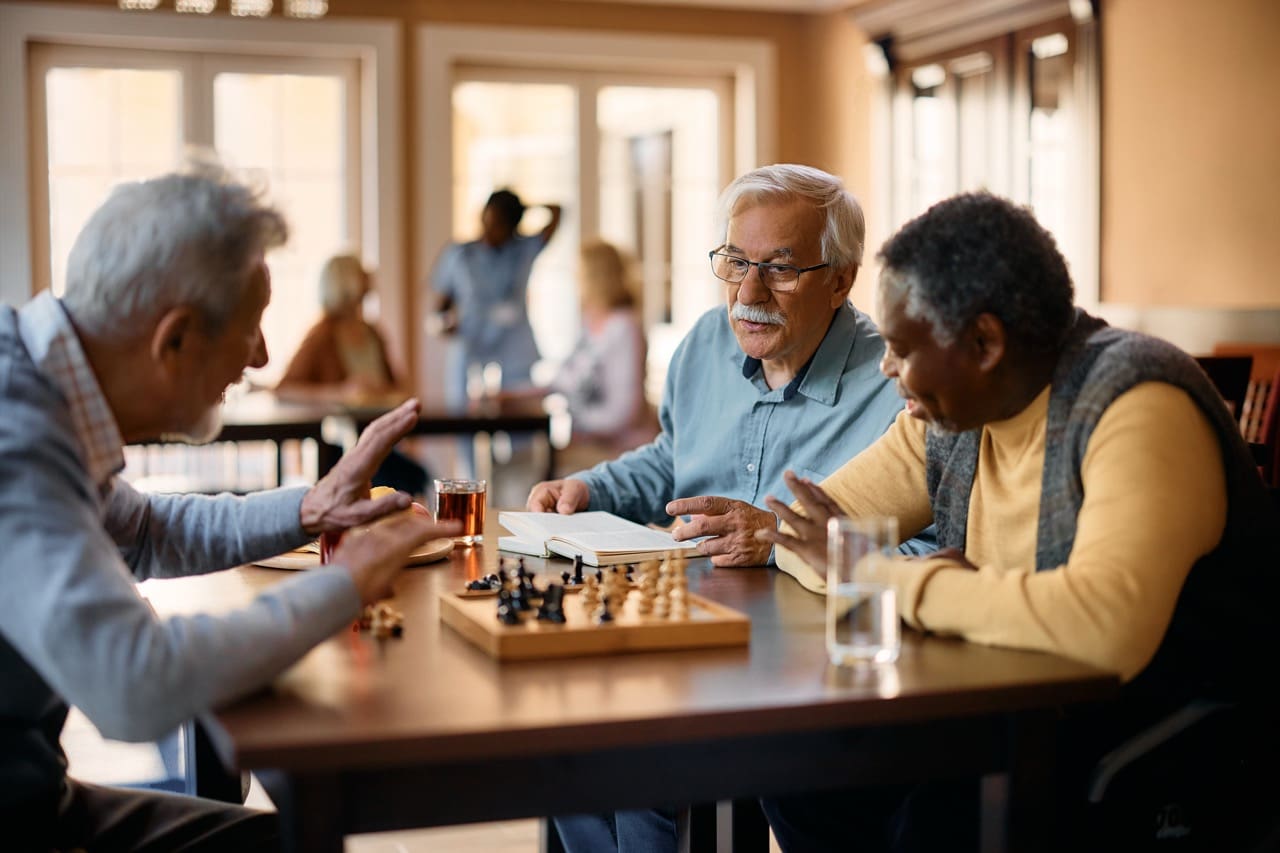 Seniors enjoying activities at a Pickering retirement residence with modern amenities and community spaces.
